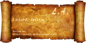Leicht Anita névjegykártya