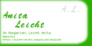 anita leicht business card